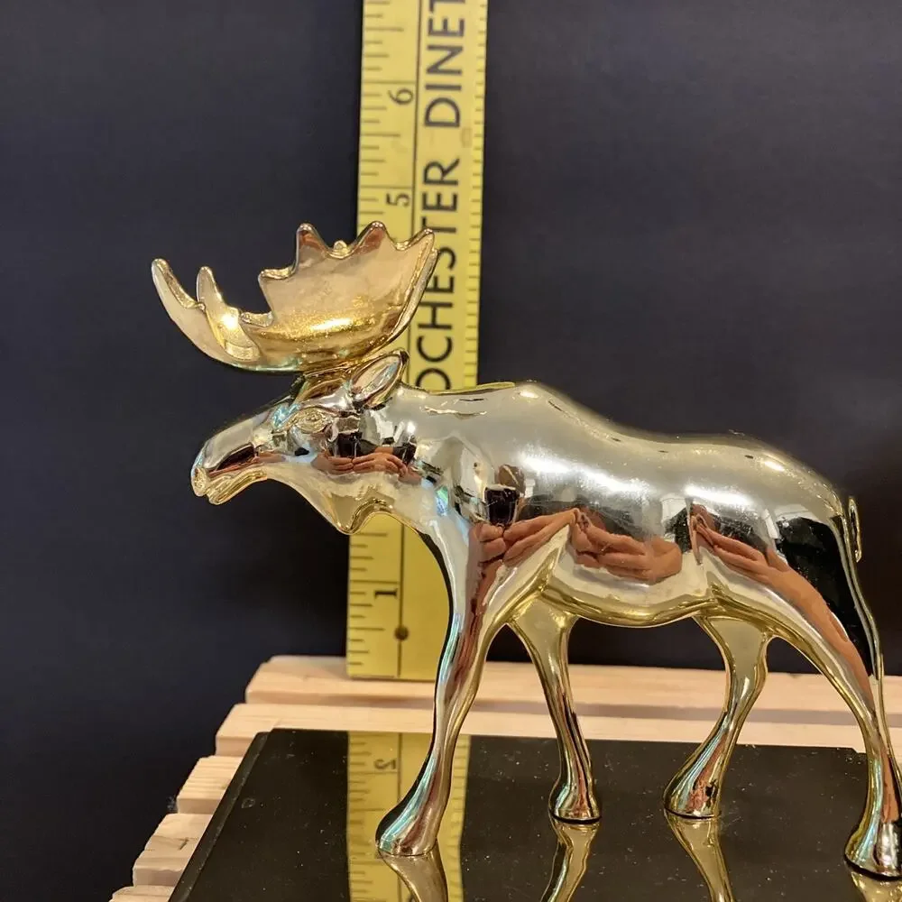 VTG, Target, Pair Of Solid Brass Weighted Moose Mantle Stocking Holders EUC